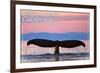 Central Coast California - Humpback Fluke and Sunset-Lantern Press-Framed Premium Giclee Print