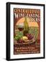 Central Coast, California - Wine Tasting-Lantern Press-Framed Art Print