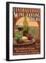 Central Coast, California - Wine Tasting-Lantern Press-Framed Art Print