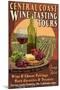 Central Coast, California - Wine Tasting-Lantern Press-Mounted Art Print