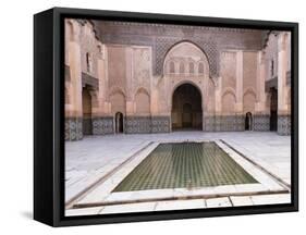 Central Courtyard and Pool, Medersa Ali Ben Youssef, Medina, Marrakesh, Morocco-Stephen Studd-Framed Stretched Canvas