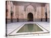 Central Courtyard and Pool, Medersa Ali Ben Youssef, Medina, Marrakesh, Morocco-Stephen Studd-Stretched Canvas