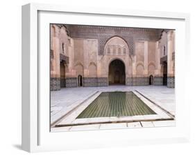 Central Courtyard and Pool, Medersa Ali Ben Youssef, Medina, Marrakesh, Morocco-Stephen Studd-Framed Photographic Print