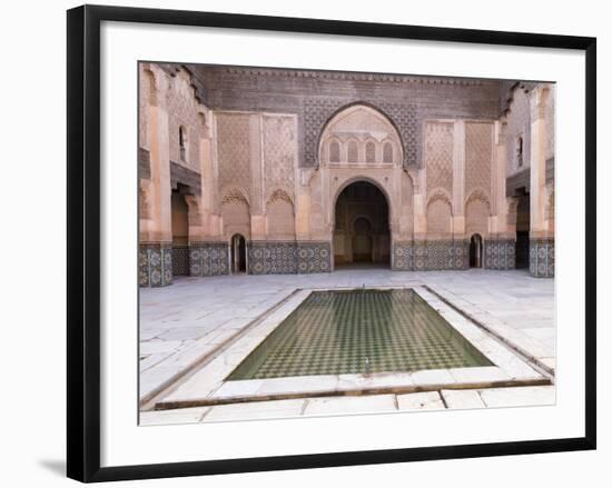 Central Courtyard and Pool, Medersa Ali Ben Youssef, Medina, Marrakesh, Morocco-Stephen Studd-Framed Photographic Print