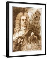 Central European Engraving of the Composer, George Frideric Handel-null-Framed Giclee Print