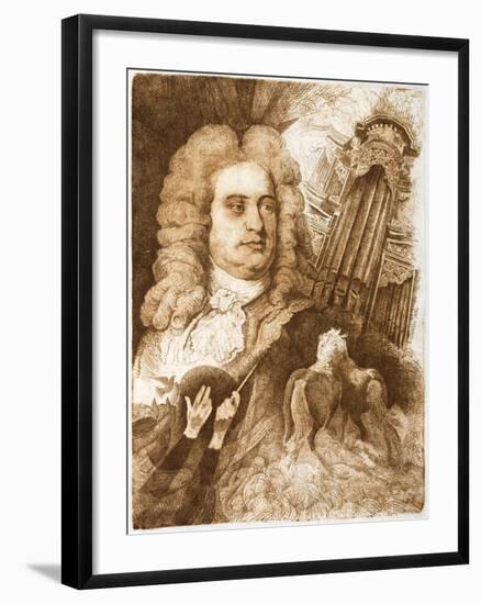 Central European Engraving of the Composer, George Frideric Handel-null-Framed Giclee Print