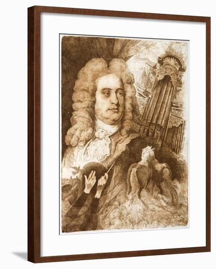 Central European Engraving of the Composer, George Frideric Handel-null-Framed Giclee Print