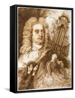 Central European Engraving of the Composer, George Frideric Handel-null-Framed Stretched Canvas