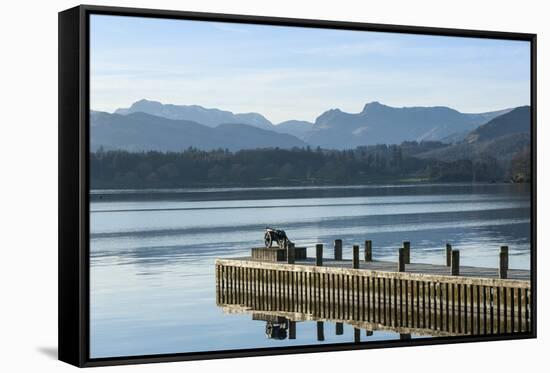 Central Fells, Scawfell, and the Langdale Pikes Viewed from Low Wood Race Cannon-James Emmerson-Framed Stretched Canvas