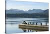 Central Fells, Scawfell, and the Langdale Pikes Viewed from Low Wood Race Cannon-James Emmerson-Stretched Canvas