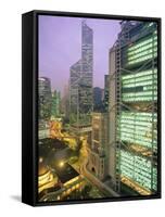 Central from Princes Building, Legco Bank of China, Hk Bank, Hong Kong, China, Asia-Tim Hall-Framed Stretched Canvas