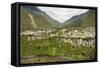 Central highlands, town of Banos, built on a lava terrace, Ecuador, South America-Tony Waltham-Framed Stretched Canvas