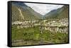 Central highlands, town of Banos, built on a lava terrace, Ecuador, South America-Tony Waltham-Framed Stretched Canvas