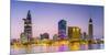 Central Ho Chi Minh City (Saigon) skyline and Saigon River at dusk, Vietnam-Jason Langley-Mounted Photographic Print