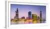 Central Ho Chi Minh City (Saigon) skyline and Saigon River at dusk, Vietnam-Jason Langley-Framed Photographic Print