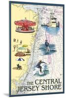 Central Jersey Shore - Nautical Chart #2-Lantern Press-Mounted Art Print