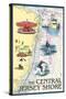 Central Jersey Shore - Nautical Chart #2-Lantern Press-Stretched Canvas