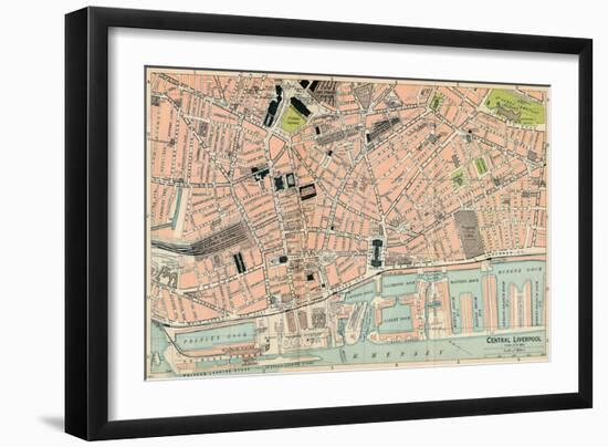 'Central Liverpool', c20th Century-John Bartholomew-Framed Giclee Print