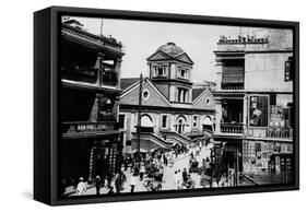 Central Market in Hong Kong Photograph - Hong Kong, China-Lantern Press-Framed Stretched Canvas