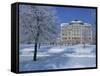 Central Naval Museum in a Snowy Winter Landscape in St. Petersburg, Russia, Europe-Christina Gascoigne-Framed Stretched Canvas