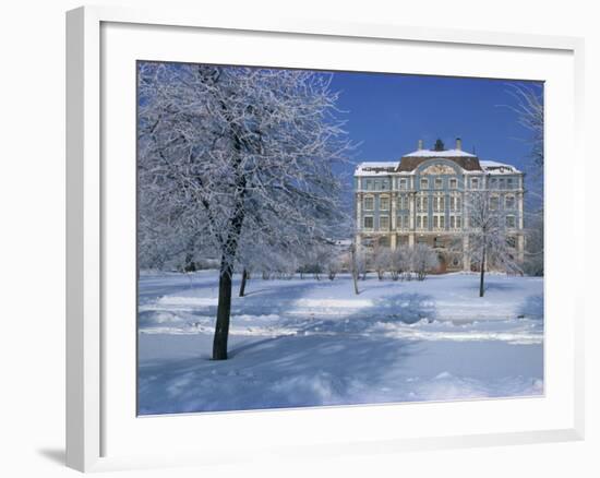 Central Naval Museum in a Snowy Winter Landscape in St. Petersburg, Russia, Europe-Christina Gascoigne-Framed Photographic Print