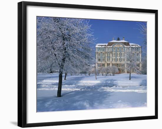 Central Naval Museum in a Snowy Winter Landscape in St. Petersburg, Russia, Europe-Christina Gascoigne-Framed Photographic Print