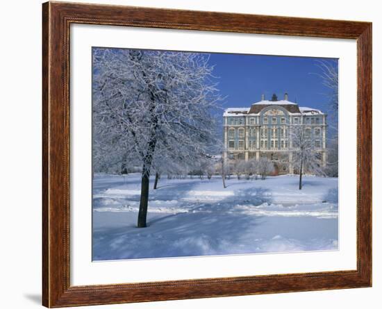 Central Naval Museum in a Snowy Winter Landscape in St. Petersburg, Russia, Europe-Christina Gascoigne-Framed Photographic Print