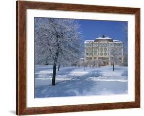 Central Naval Museum in a Snowy Winter Landscape in St. Petersburg, Russia, Europe-Christina Gascoigne-Framed Photographic Print