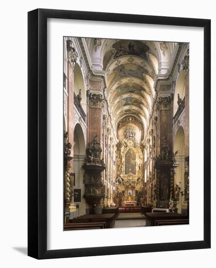 Central Nave of the Church of St. James the Greater, Old Town, Prague, Czech Republic-null-Framed Photographic Print