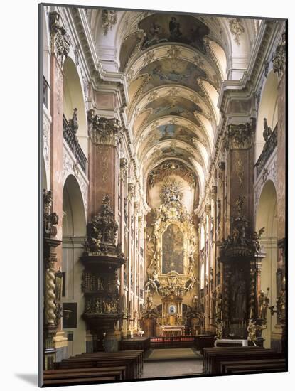 Central Nave of the Church of St. James the Greater, Old Town, Prague, Czech Republic-null-Mounted Photographic Print