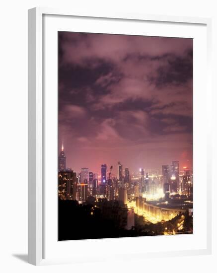 Central Overview from Stubbs Road Lookout, Hong Kong, China-Brent Bergherm-Framed Photographic Print