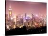 Central Overview from Stubbs Road Lookout, Hong Kong, China-Brent Bergherm-Stretched Canvas