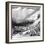 Central Pacific Railraod in the Sierra Nevada Mountains, C1875-null-Framed Giclee Print