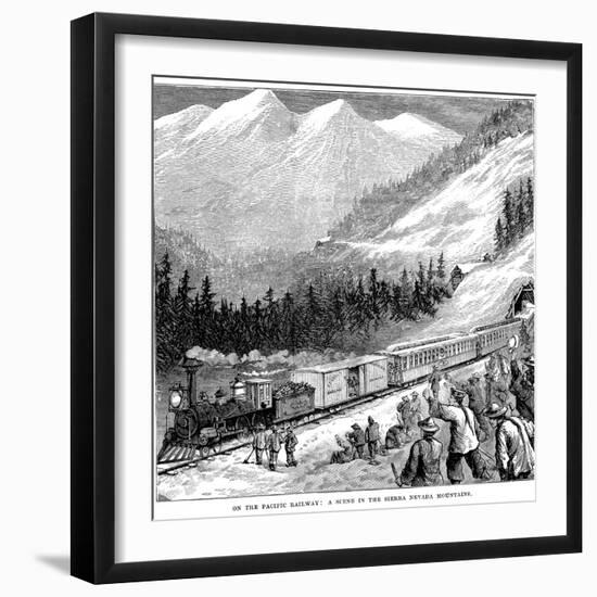 Central Pacific Railraod in the Sierra Nevada Mountains, C1875-null-Framed Giclee Print