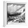 Central Pacific Railraod in the Sierra Nevada Mountains, C1875-null-Framed Giclee Print