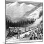 Central Pacific Railraod in the Sierra Nevada Mountains, C1875-null-Mounted Giclee Print