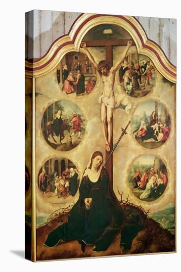 Central Panel of a Triptych Depicting the Seven Sorrows of the Virgin, c.1520-35-Bernard van Orley-Stretched Canvas