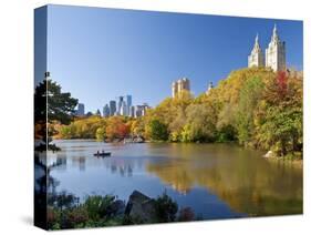 Central Park and Buildings Viewed Across Lake in Autumn, Manhattan, New York City-Gavin Hellier-Stretched Canvas