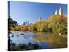Central Park and Buildings Viewed Across Lake in Autumn, Manhattan, New York City-Gavin Hellier-Stretched Canvas