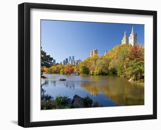 Central Park and Buildings Viewed Across Lake in Autumn, Manhattan, New York City-Gavin Hellier-Framed Photographic Print