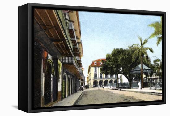 Central Park and Canal Building, Panama City, Panama, C1920S-null-Framed Stretched Canvas