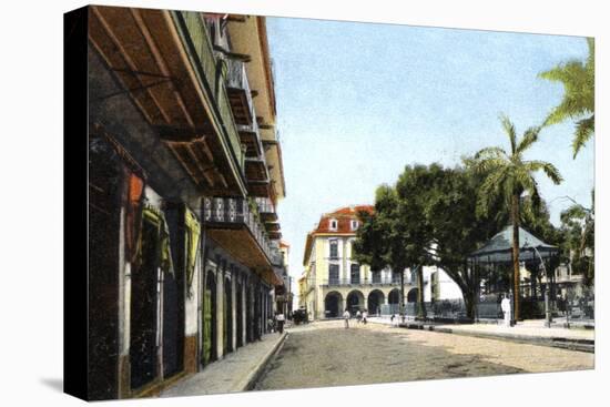 Central Park and Canal Building, Panama City, Panama, C1920S-null-Stretched Canvas