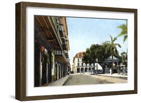 Central Park and Canal Building, Panama City, Panama, C1920S-null-Framed Giclee Print