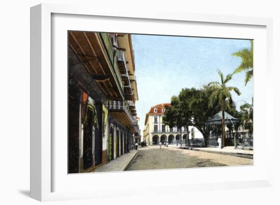 Central Park and Canal Building, Panama City, Panama, C1920S-null-Framed Giclee Print