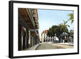 Central Park and Canal Building, Panama City, Panama, C1920S-null-Framed Giclee Print