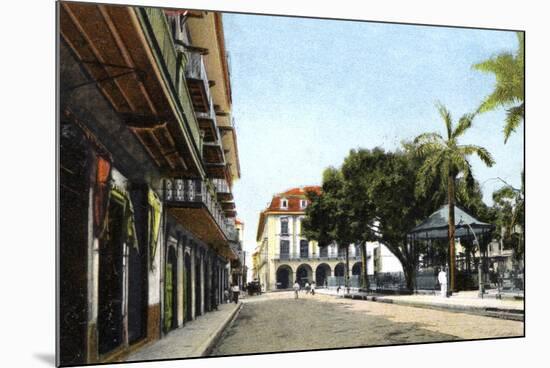 Central Park and Canal Building, Panama City, Panama, C1920S-null-Mounted Giclee Print