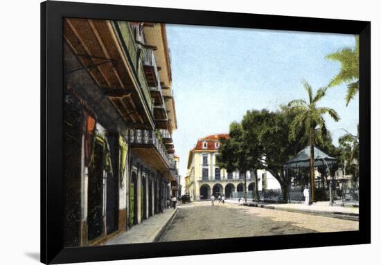 Central Park and Canal Building, Panama City, Panama, C1920S-null-Framed Giclee Print