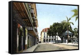 Central Park and Canal Building, Panama City, Panama, C1920S-null-Framed Stretched Canvas