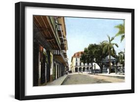 Central Park and Canal Building, Panama City, Panama, C1920S-null-Framed Premium Giclee Print