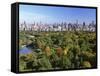 Central Park and Manhattan Buildings-Rudy Sulgan-Framed Stretched Canvas